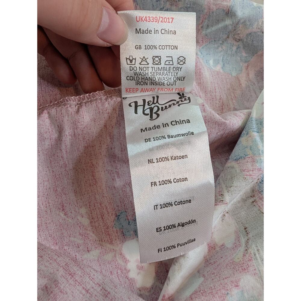 Hell Bunny Jenna Retro Sundress Size XS Cherry Blossom - Picture 11 of 15